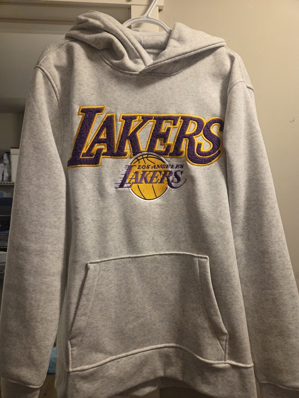 NBA Los Angeles Lakers Gray Hoodie with Purple and Yellow Logo
